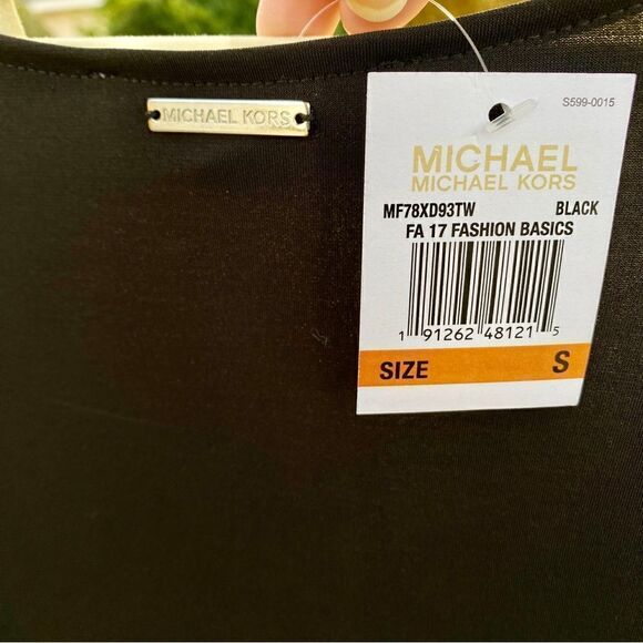 JET BLACK MICHAEL KORS FIT&FLARE DRESS-GROMMET CRISS CROSS STRAPS S NWT - Picture 9 of 16